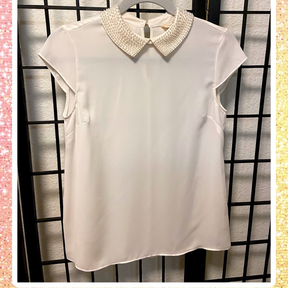 Maison Jules pearl collar blouse